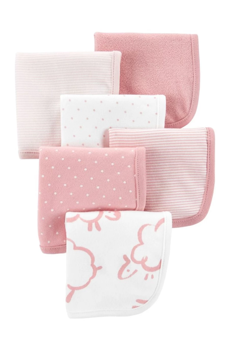 Carter's Girls 6-Pack Soft Wash Cloths for Babies & Toddlers