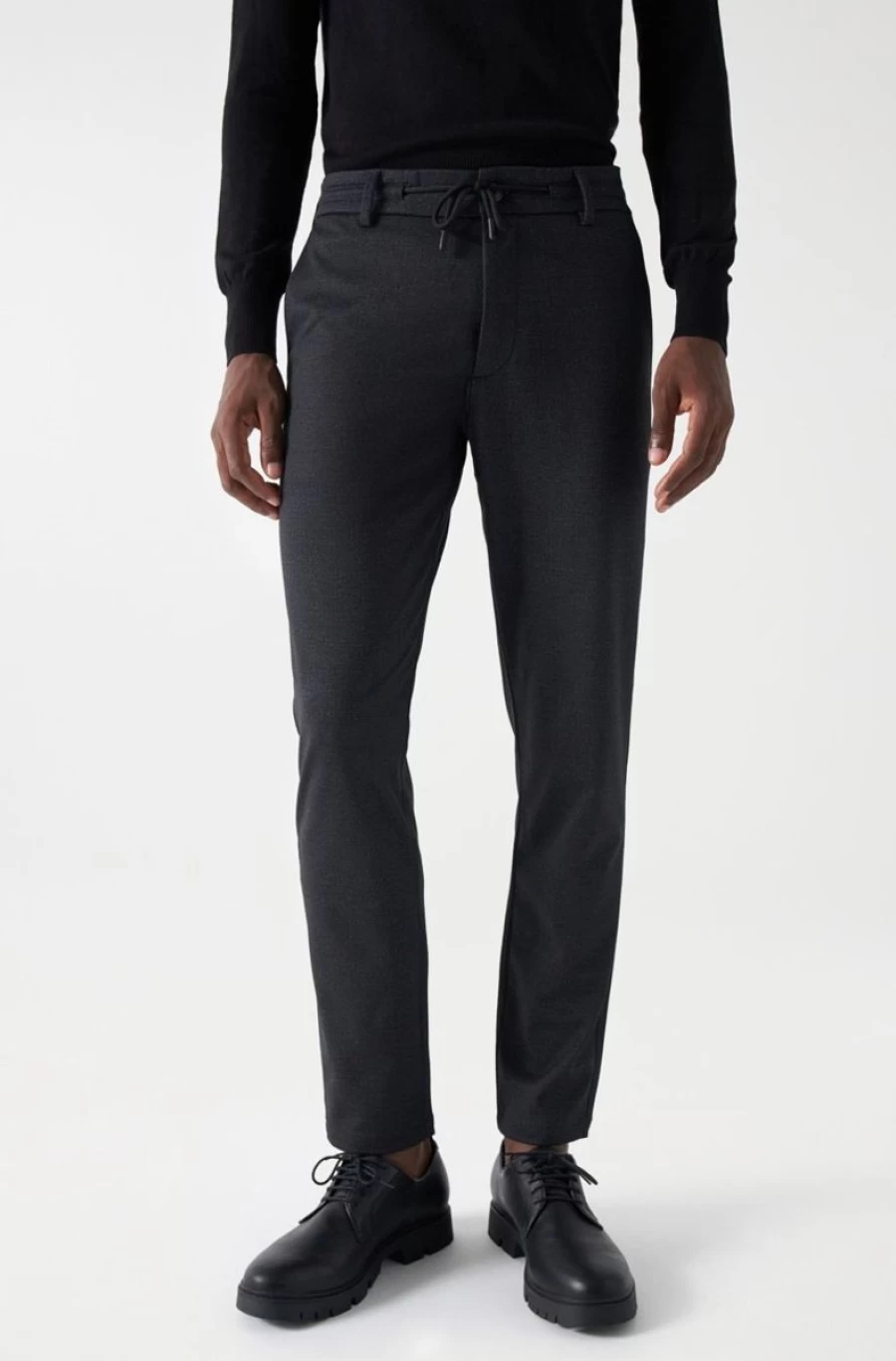 "SALSA JEANS Men's Slim Fit Gray Drawstring Trousers for Comfort & Style"