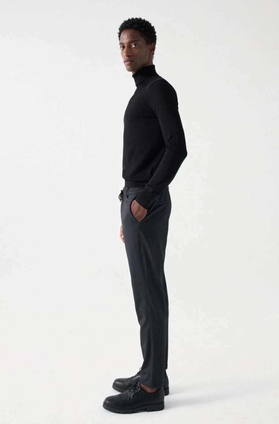 "SALSA JEANS Men's Slim Fit Gray Drawstring Trousers for Comfort & Style"