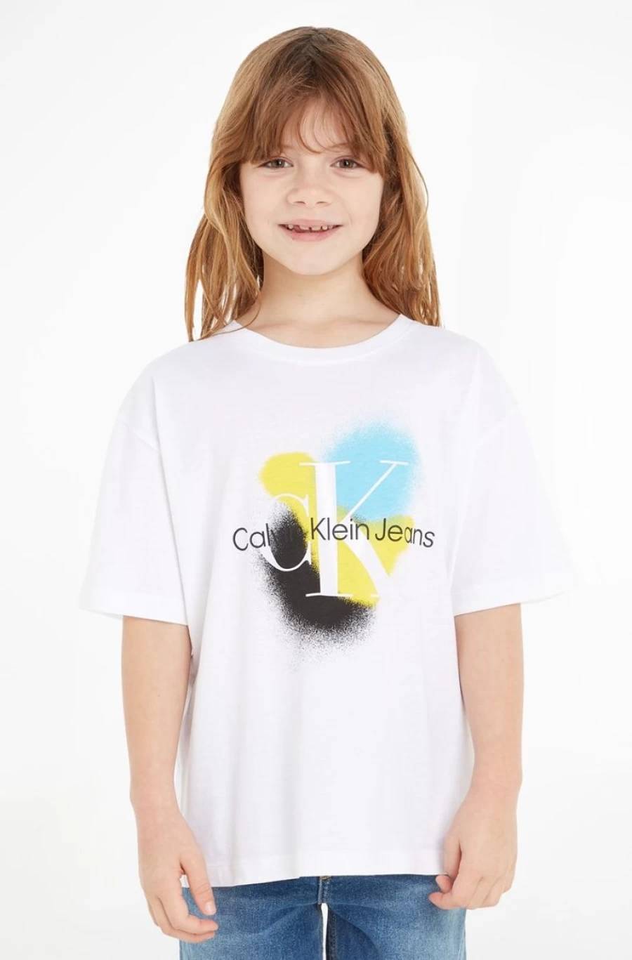 CALVIN KLEIN Boys' Spray Print Logo Cotton T-Shirt for Kids