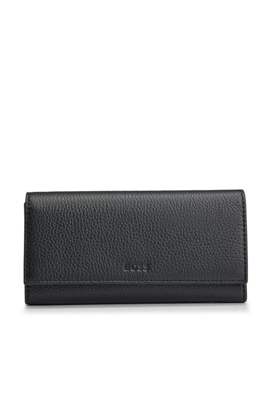 "HUGO BOSS Women's Grained Leather Continental Wallet With Embossed Logo"