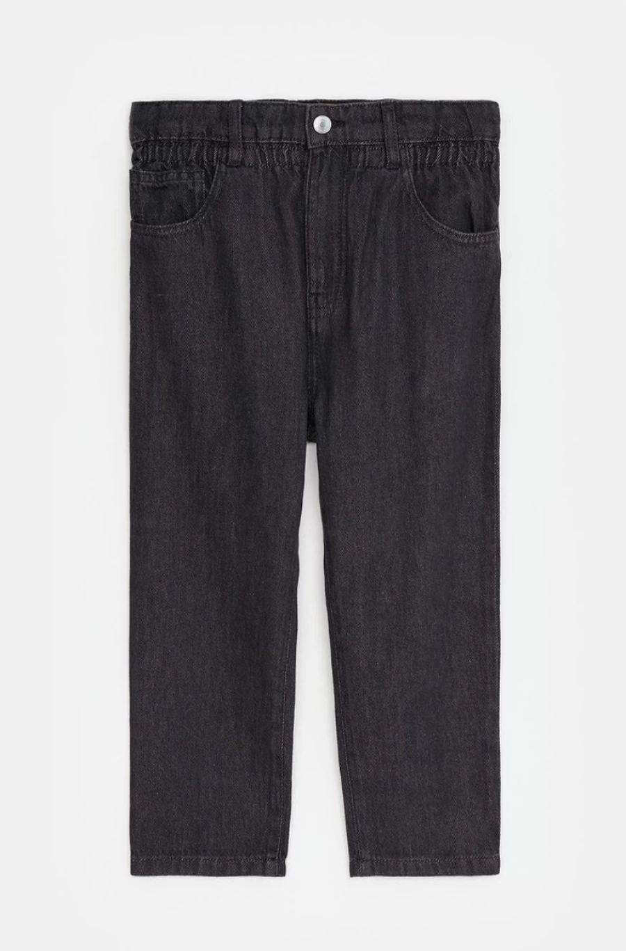 BENETTON Girls' Black Five-Pocket Jeans in Eco-Friendly Paper Bag