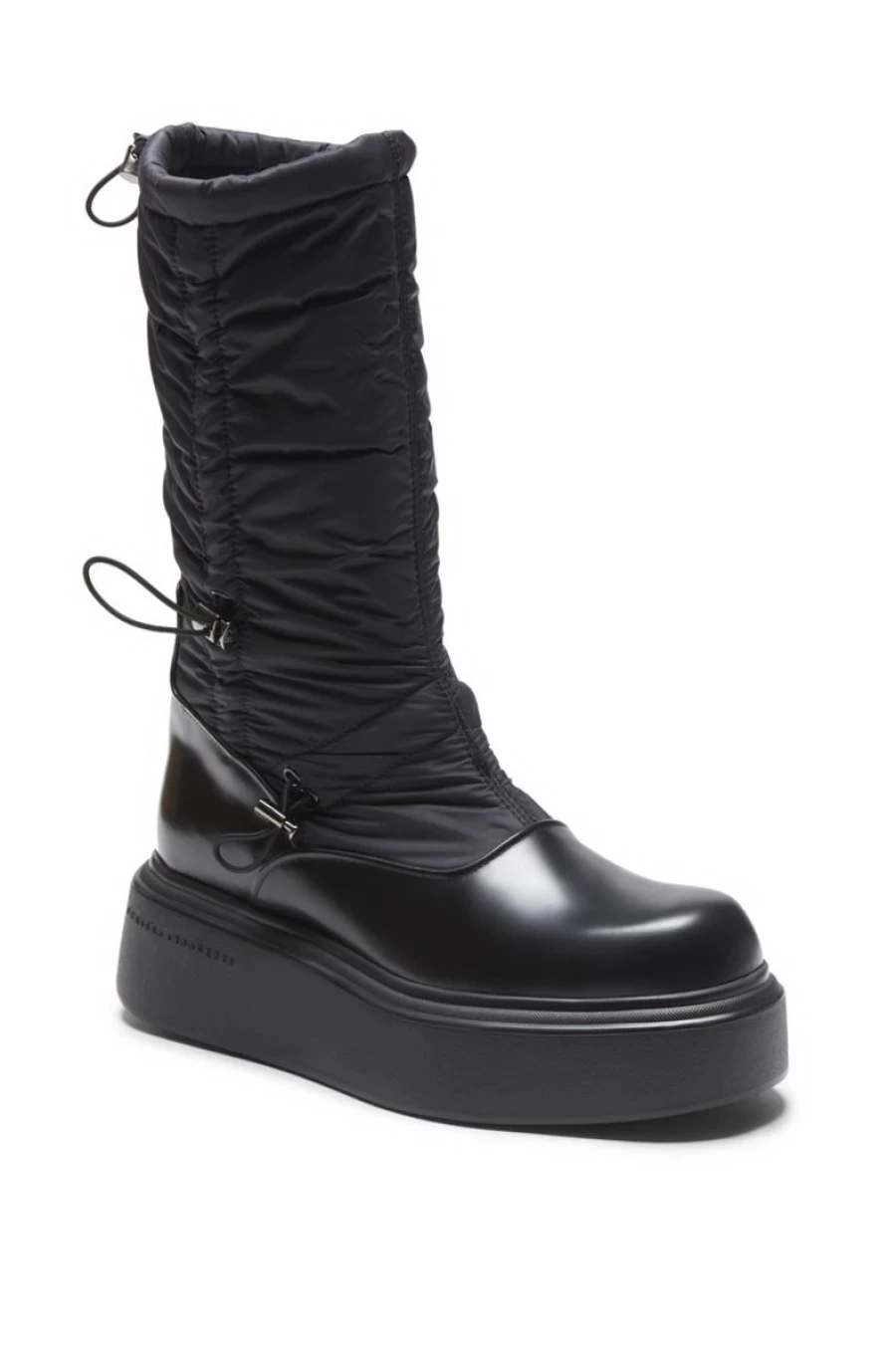 Fratelli Rossetti Women's Leather and Nylon Ankle Boots with Elastic Drawcords