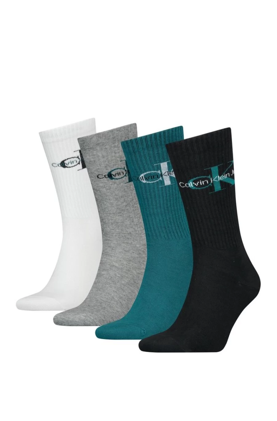 CALVIN KLEIN Men's 4-Pack Multi-Color Crew Socks Gift Set for Everyday Comfort