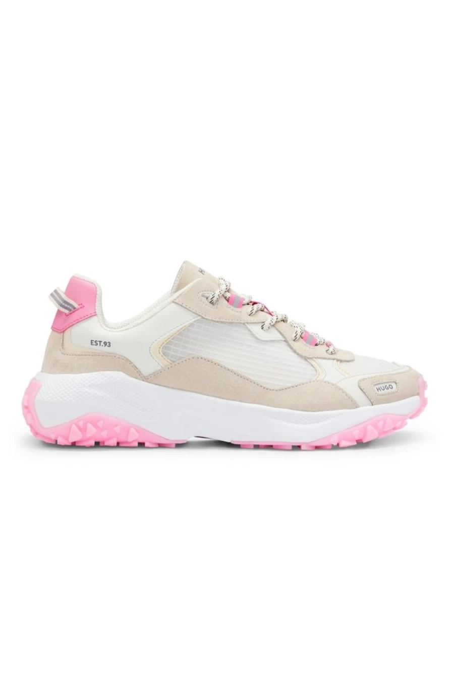 "HUGO BOSS Women's Mixed-Material Trainers - Contrast Detail Sneakers"