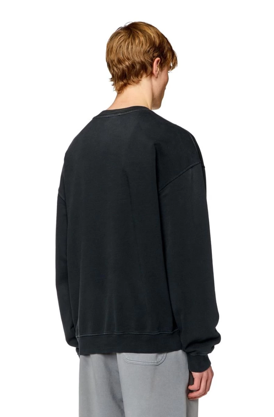 DIESEL Men's Black College Sweatshirt With Lies Logo - Casual Streetwear Pullover