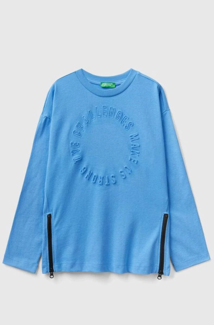 Benetton Boys' Cotton-Blend Logo Long-Sleeve T-Shirt