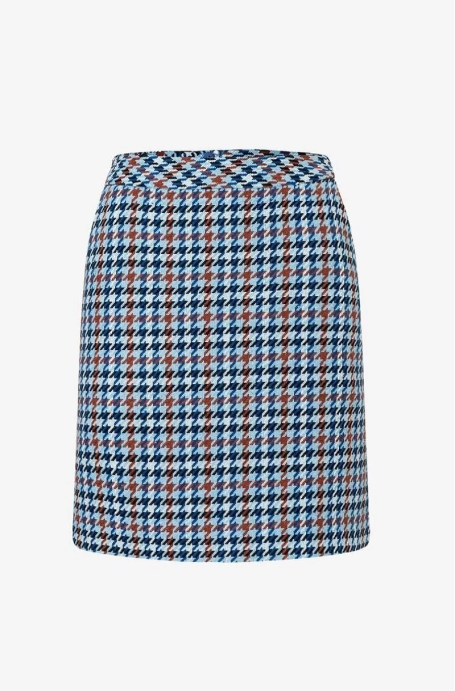 "MORE & MORE Women's Houndstooth Skirt - Classic Checkered Pattern A-Line Midi Skirt"