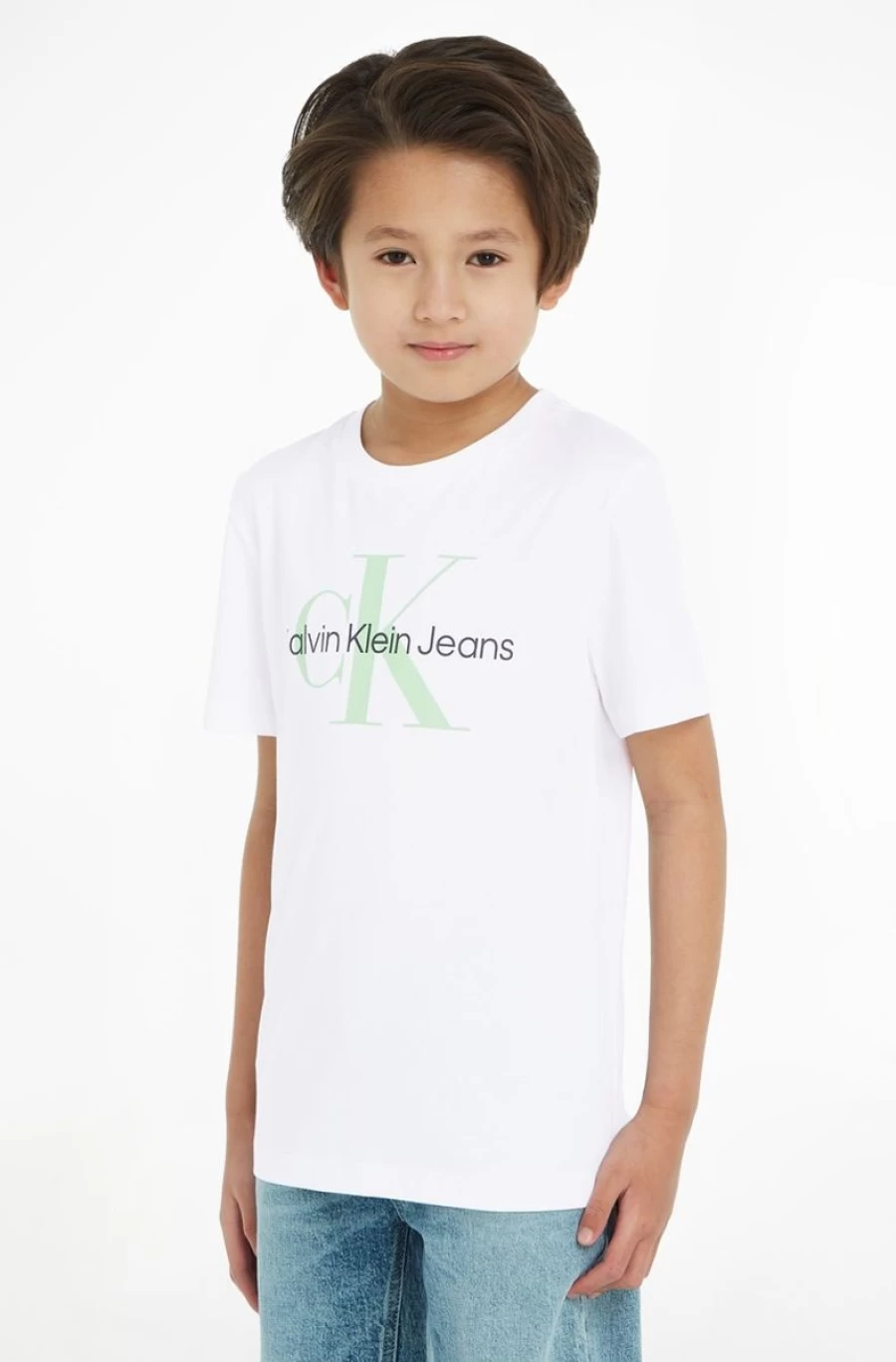CALVIN KLEIN Boys Logo T-Shirt for Kids - Unisex Cotton Tee with Branded Design