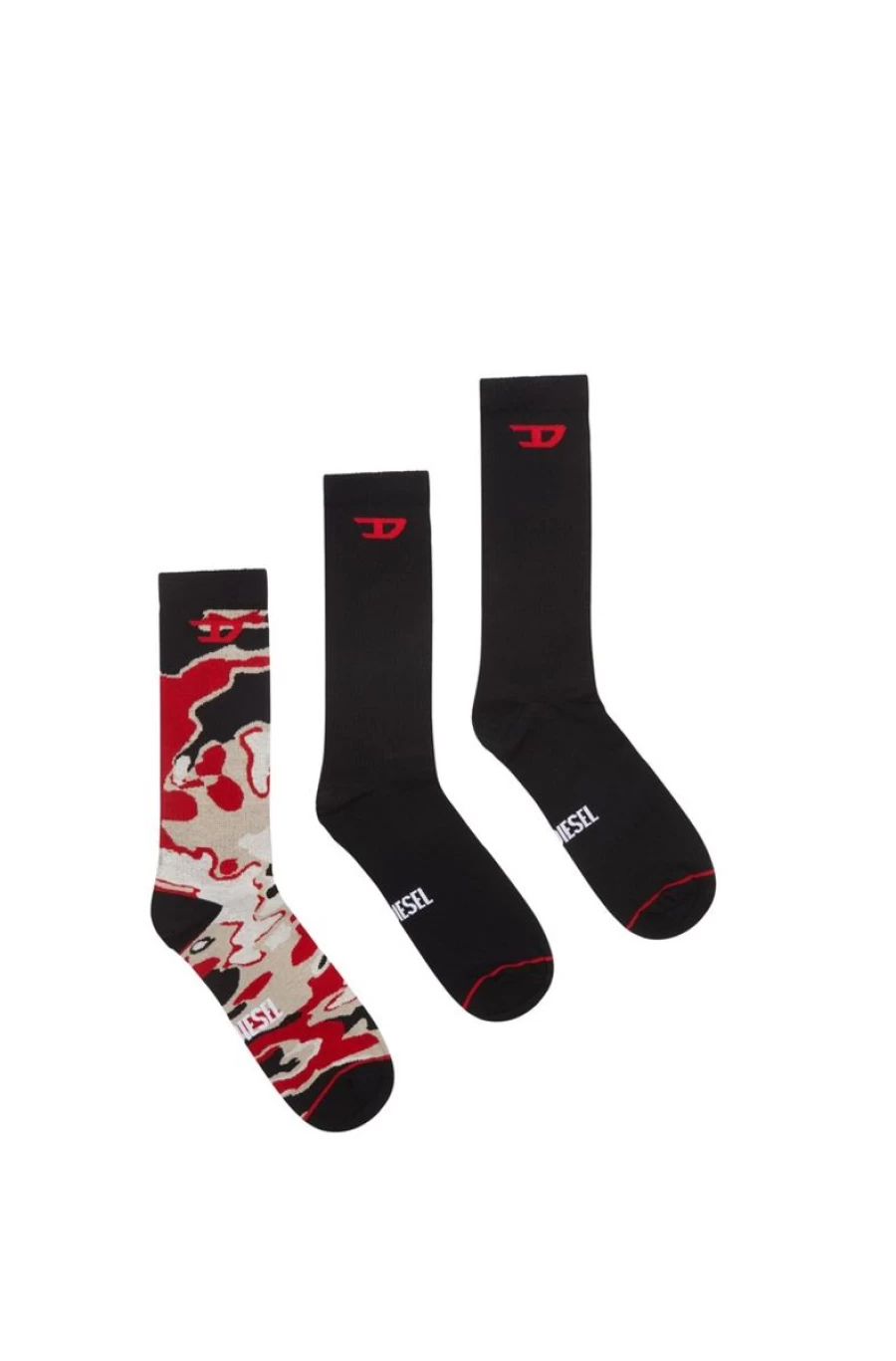 DIESEL Men's Three-Pack Logo Socks - Premium Cotton Crew Socks for Everyday Wear