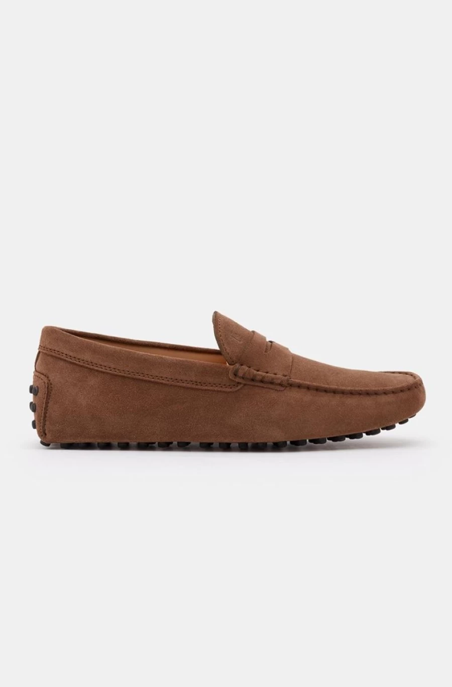 TOD'S Men's Brown Gommino Bubble Suede Driving Loafers