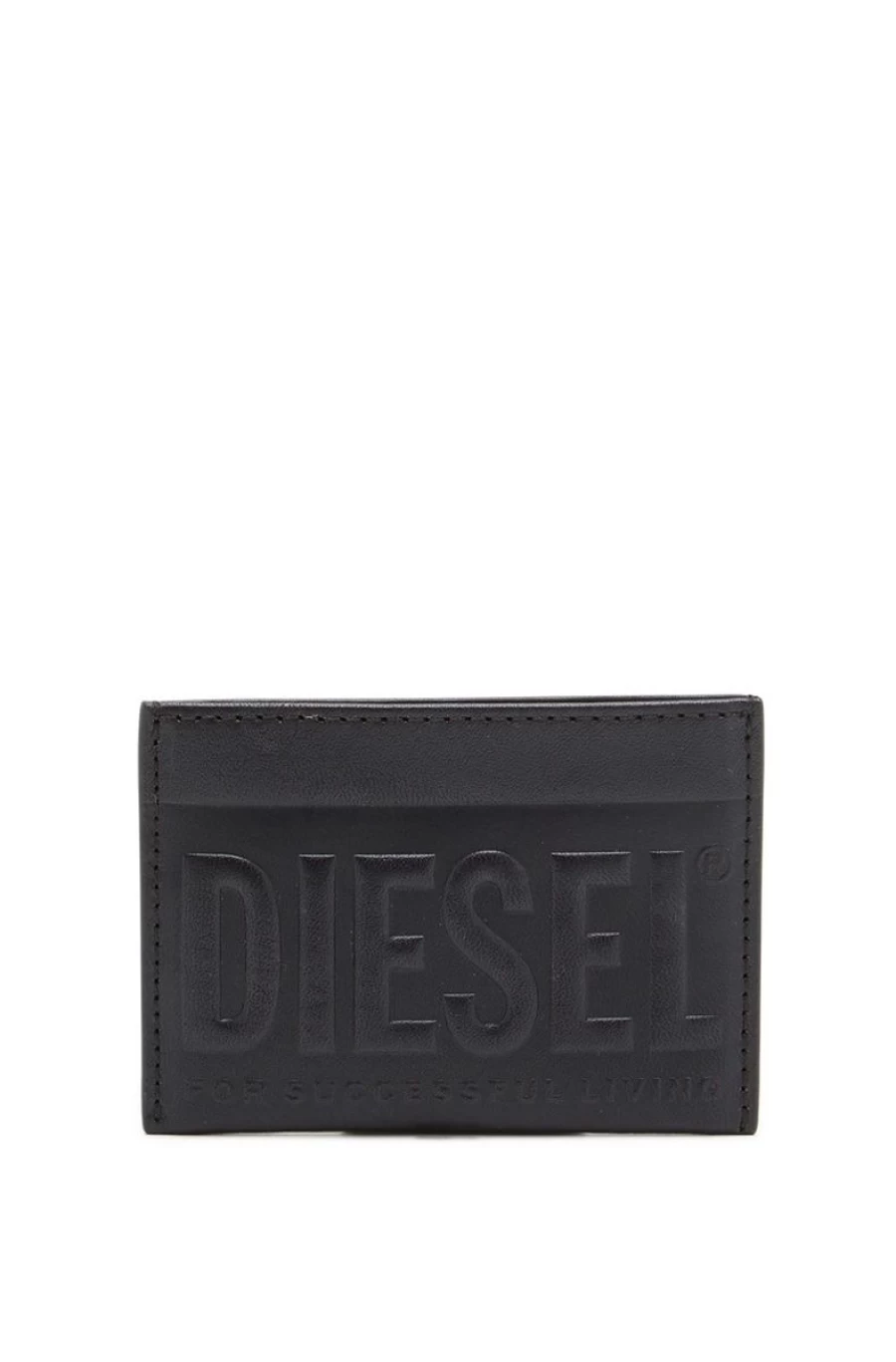 DIESEL Men's Genuine Leather Card Holder Wallet - Slim RFID Blocking ID Credit Card Case
