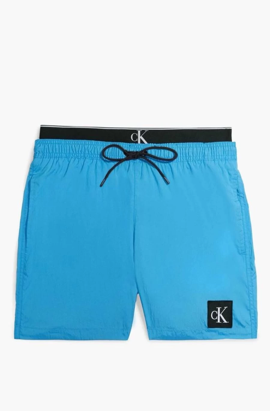 CALVIN KLEIN Men's Double Waistband Nylon Swim Shorts - Quick Dry Beach Shorts for Men