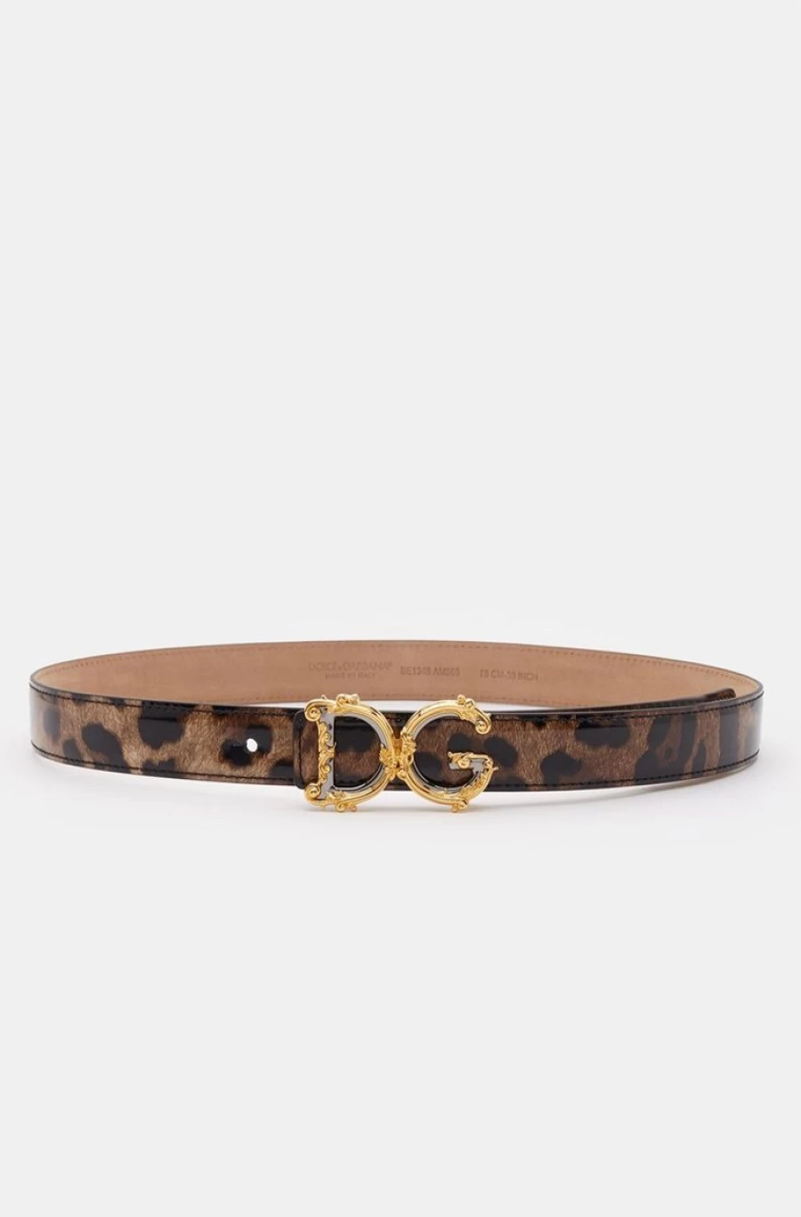 DOLCE & GABBANA Women's Brown Leopard-Print Belt - DG Girls Fashion Accessory