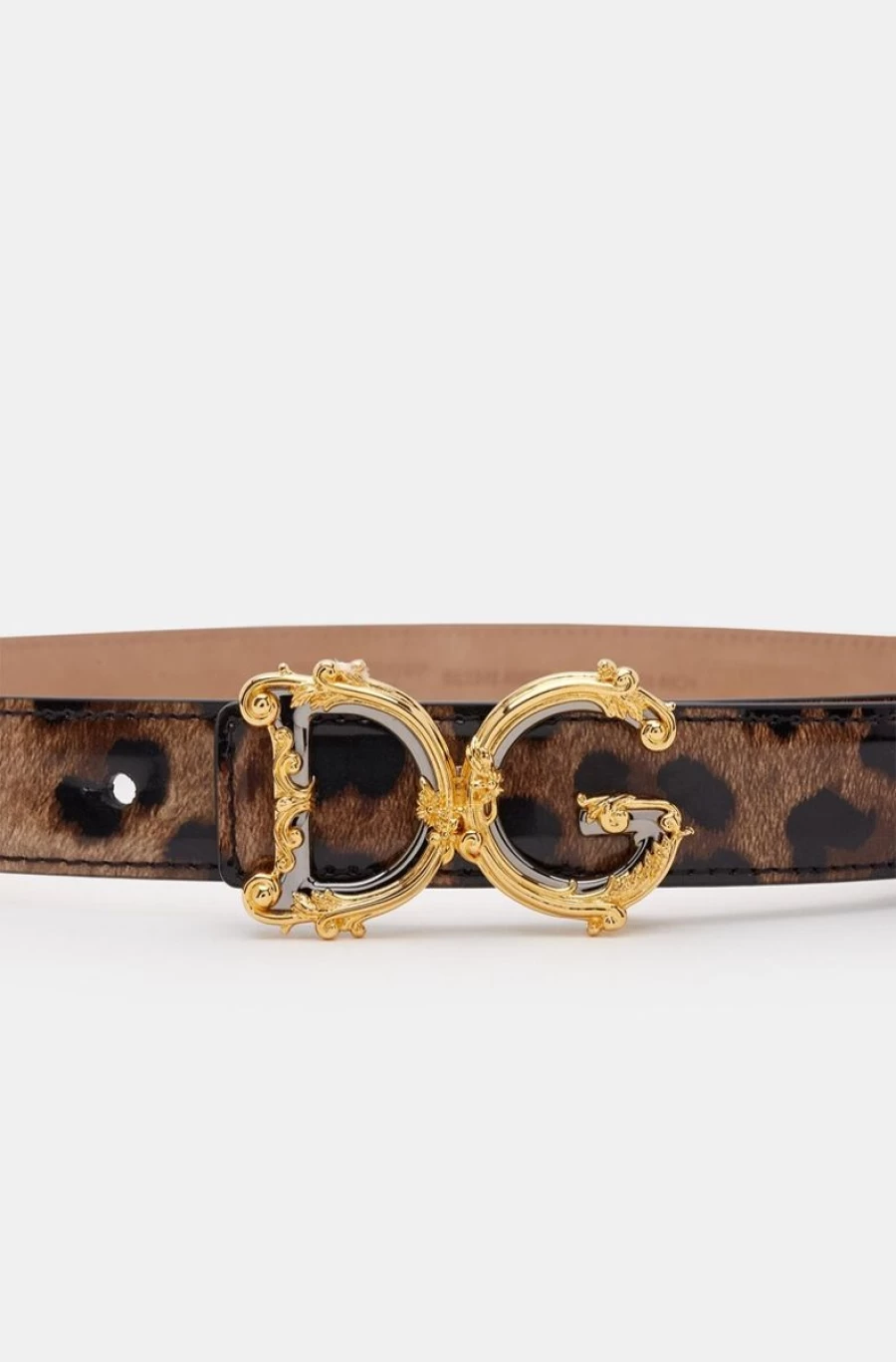 DOLCE & GABBANA Women's Brown Leopard-Print Belt - DG Girls Fashion Accessory