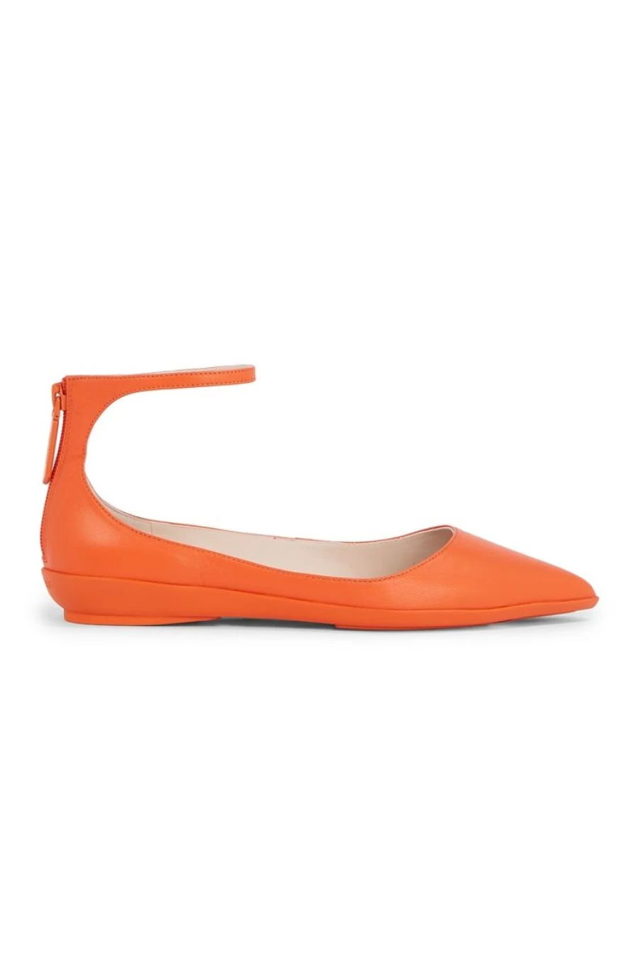 CALVIN KLEIN Women's Orange Leather Ballerina Flats