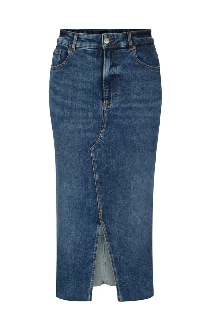 HUGO BOSS Women's Slim-Fit Midi Skirt in Stretch Denim - Open Blue