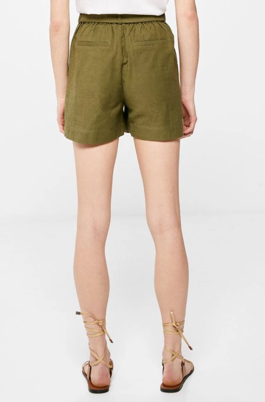 "SPRINGFIELD Women's Cotton Bermuda Shorts with Belt - Comfortable Summer Casual Wear"
