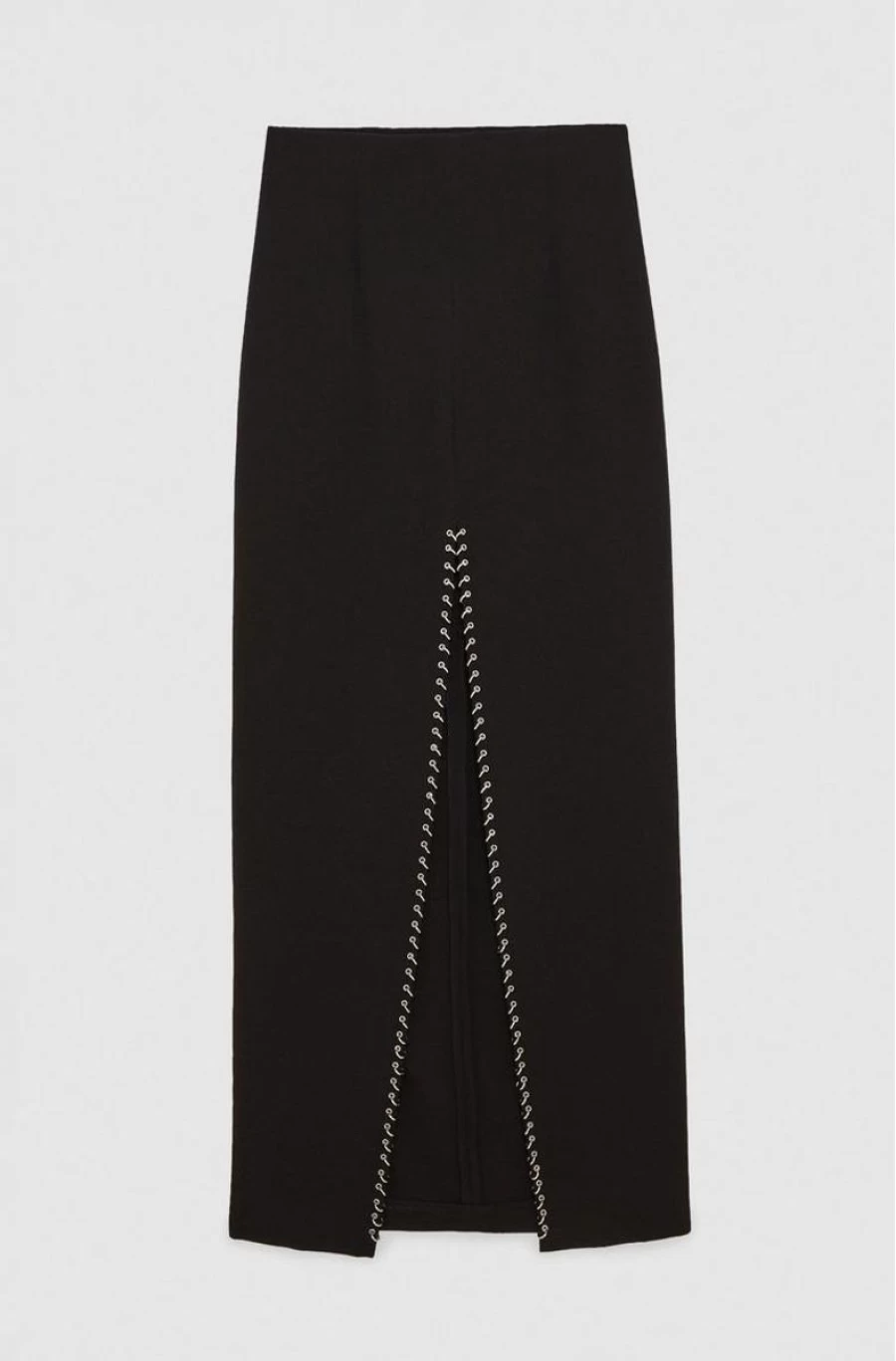 PATRIZIA PEPE Women's Long Skirt with Edgy Piercing Detail - Stylish High-Slit Design