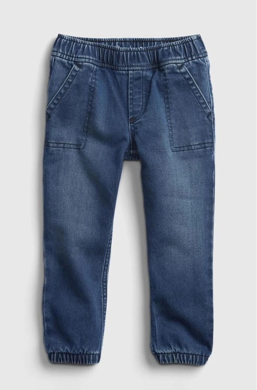 GAP Boys' Medium Wash Denim Joggers - Toddler Everyday Comfort Pants with Washwell Technology