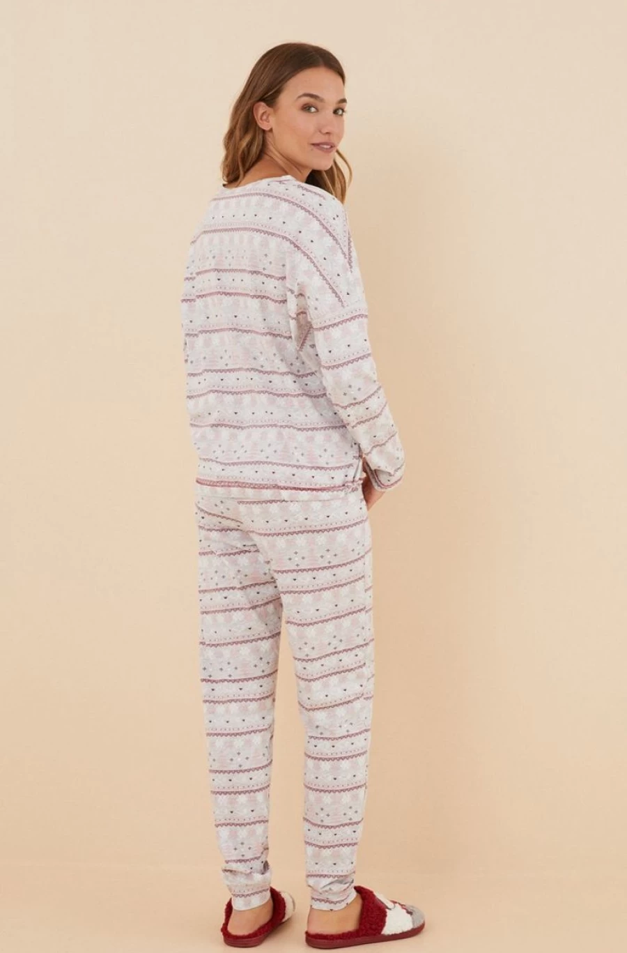 Women's Secret Snoopy Print Long Sleeve Cotton Pajama Set for Women