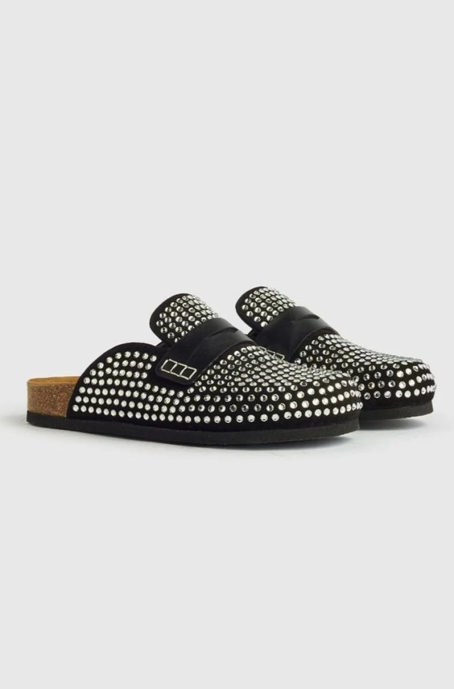 JW ANDERSON Women's Black Crystal Embellished Loafer Mules