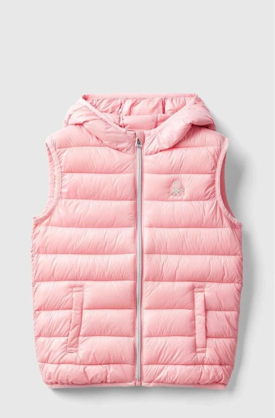 "BENETTON Girls' Hooded Padded Gilet - Warm Quilted Vest for Kids"