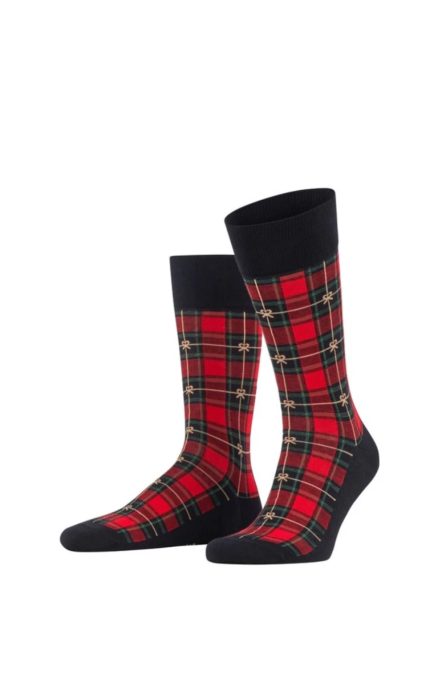 BURLINGTON Men's X-Mas Tartan Socks in Multi-Color Holiday Pattern