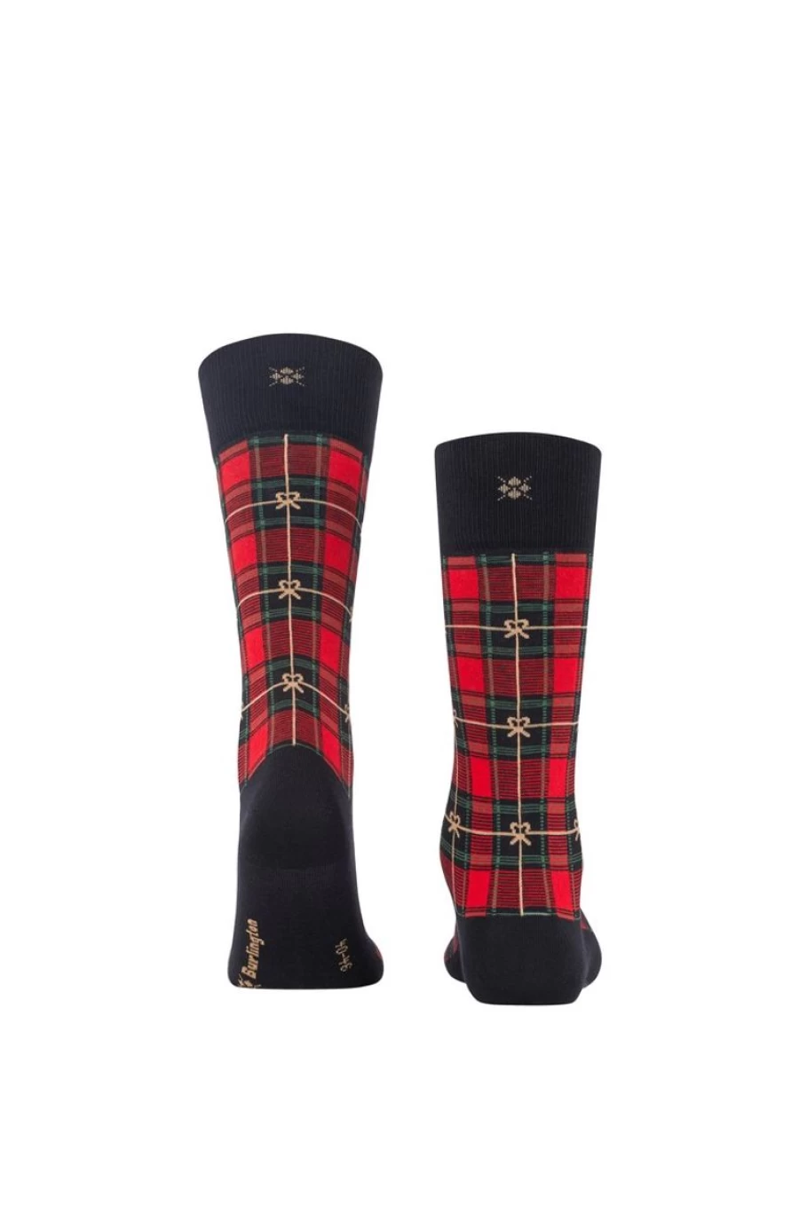 BURLINGTON Men's X-Mas Tartan Socks in Multi-Color Holiday Pattern