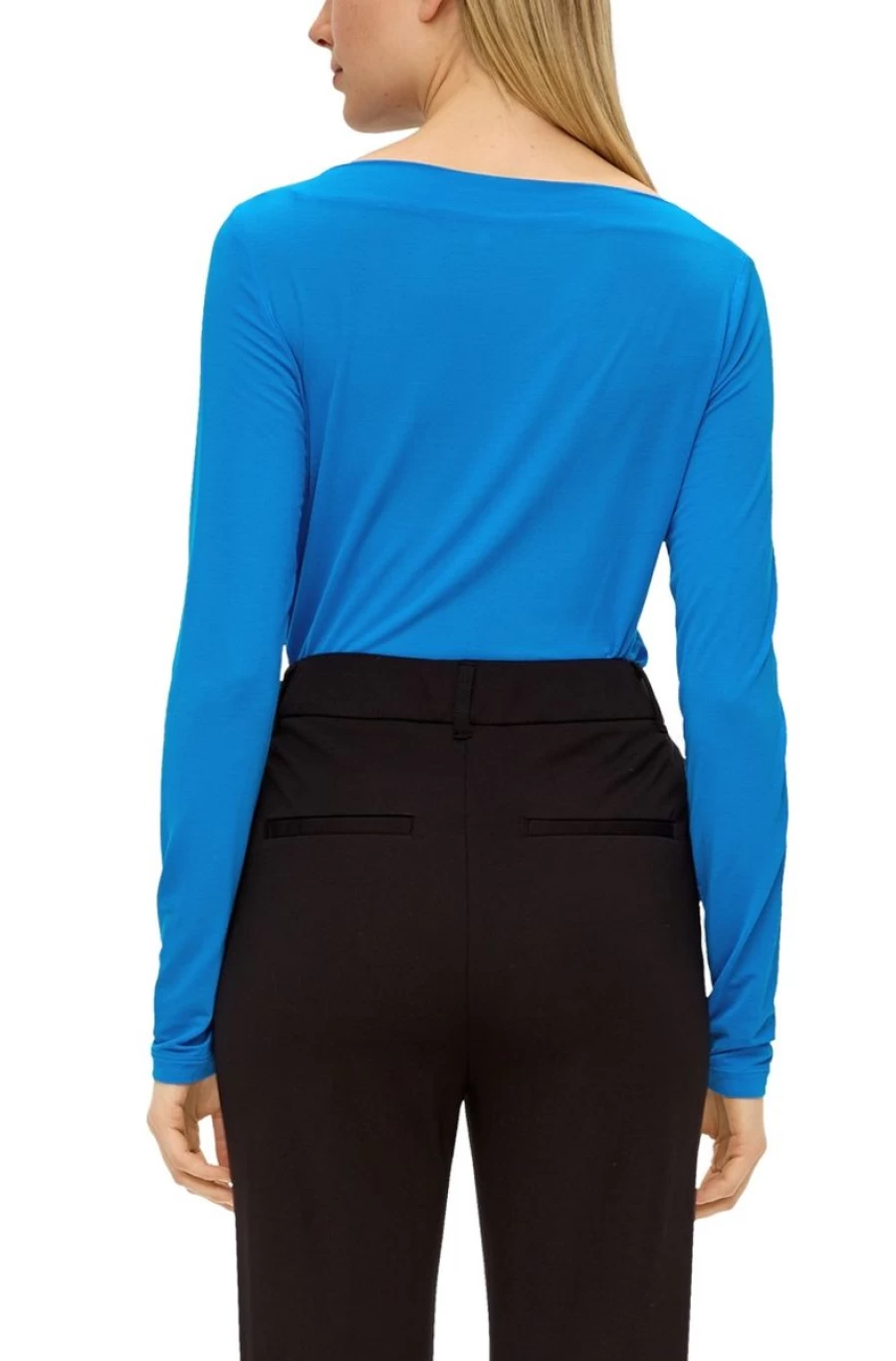 S.OLIVER Women's Blue Lyocell Blend Long Sleeve Top