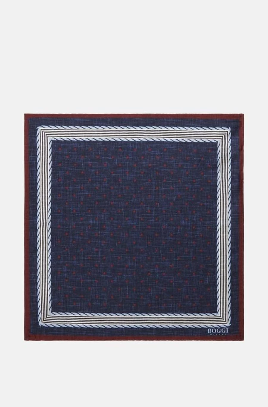 BOGGI MILANO Men's Polka Dot Silk Pocket Square for Formal Wear