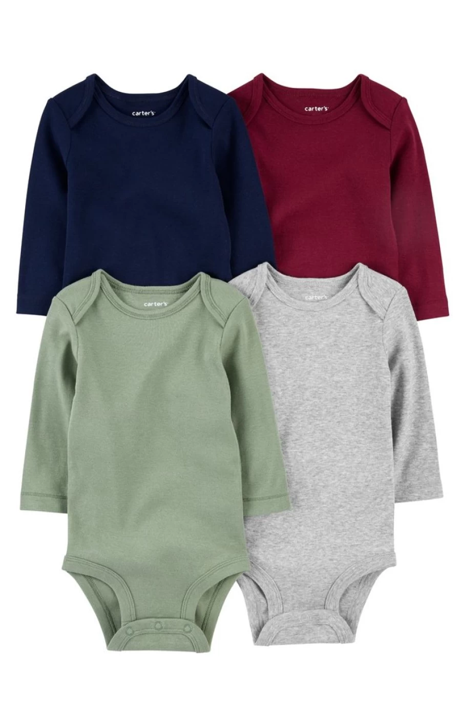 CARTER'S Boys 4-Pack Long-Sleeve Bodysuits - Multi Color Baby Rompers