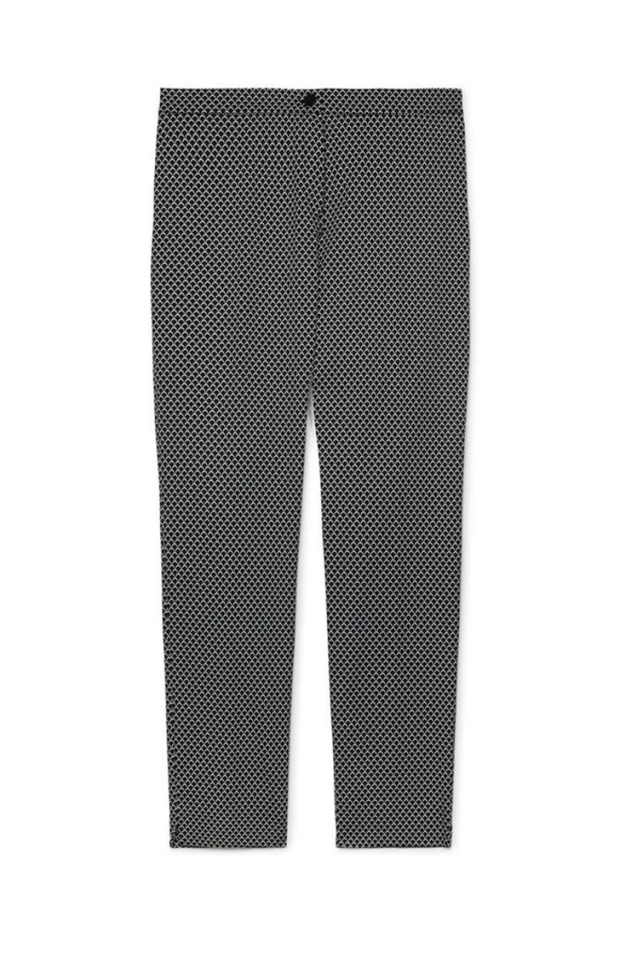 ELENA MIRO Women's Black & White Geometric Fantasy Trousers - High-Waist Printed Pants