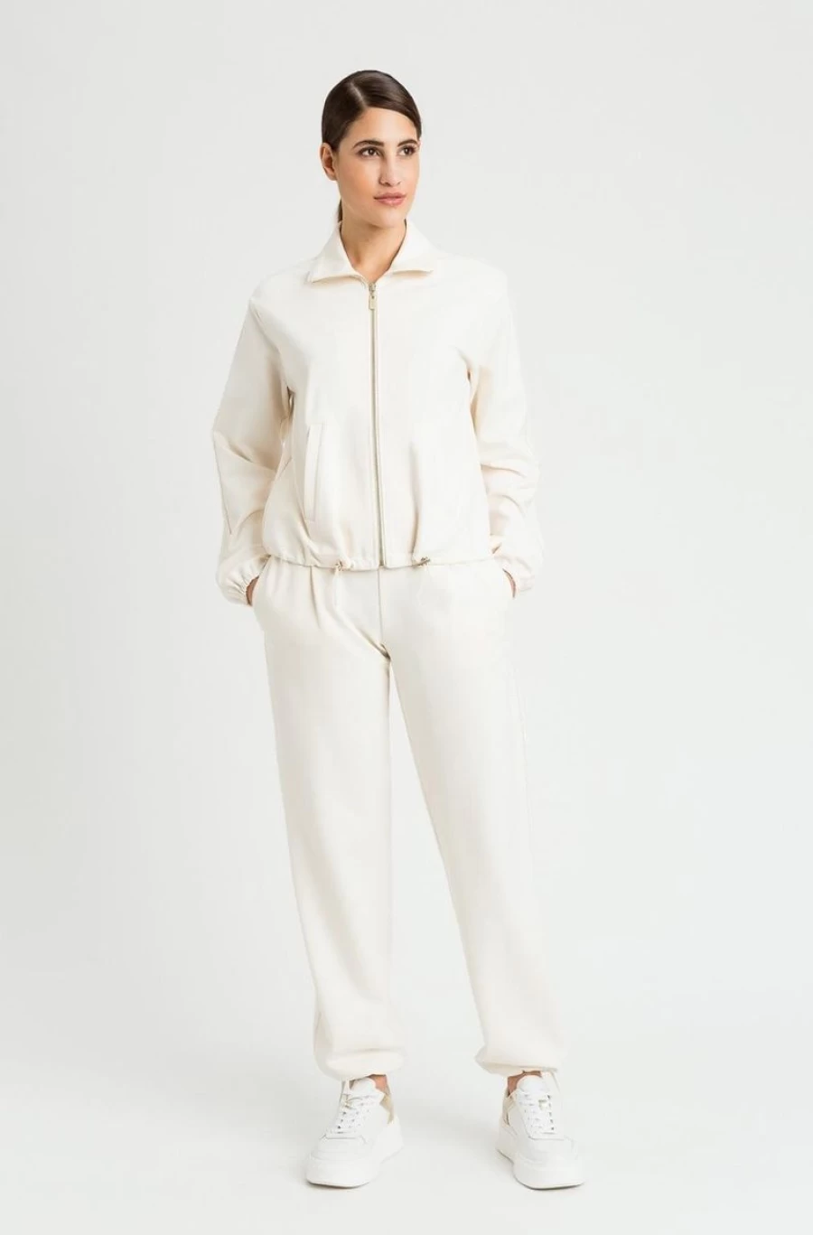 TWINSET Women's Vaniglia Viscose Blend Zipped Sweatshirt & Joggers Set