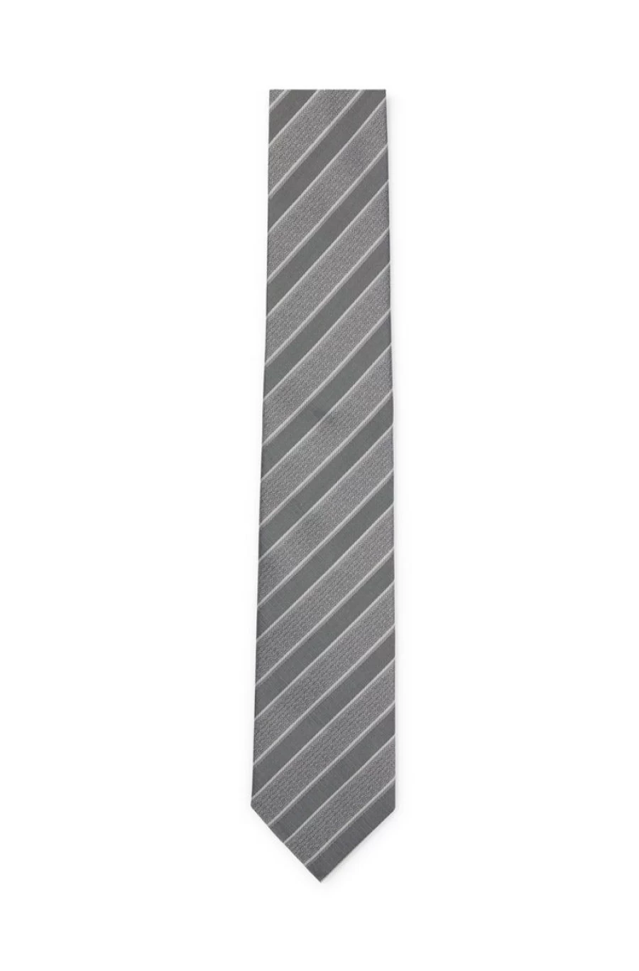 HUGO BOSS Men's Silk Jacquard Tie with Diagonal Stripes - Luxury Designer Necktie
