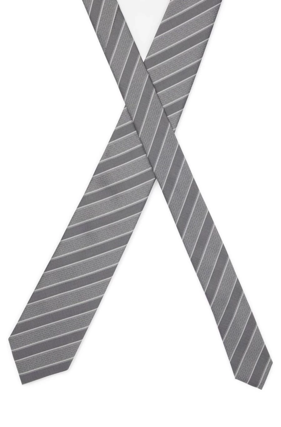 HUGO BOSS Men's Silk Jacquard Tie with Diagonal Stripes - Luxury Designer Necktie