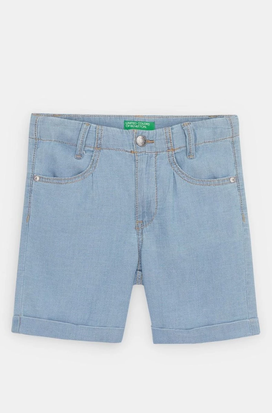 Benetton Boys' Lightweight Blue Denim Bermuda Shorts