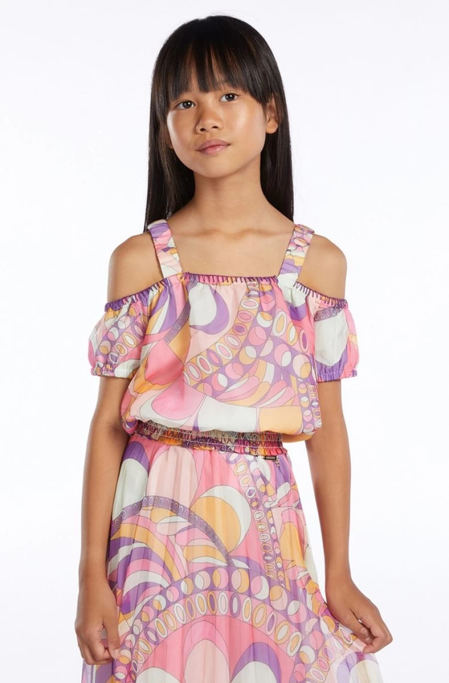 GUESS Girls Multi-Color All Over Print Top for Stylish Outfits
