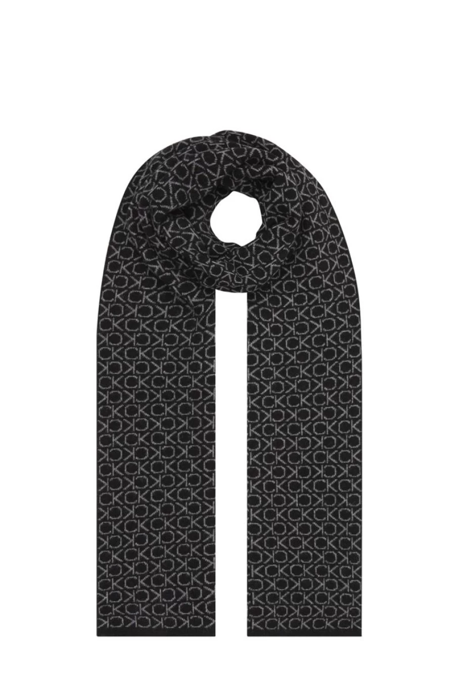 CALVIN KLEIN Men's Wool Blend Logo Scarf - Premium Winter Accessory for Men