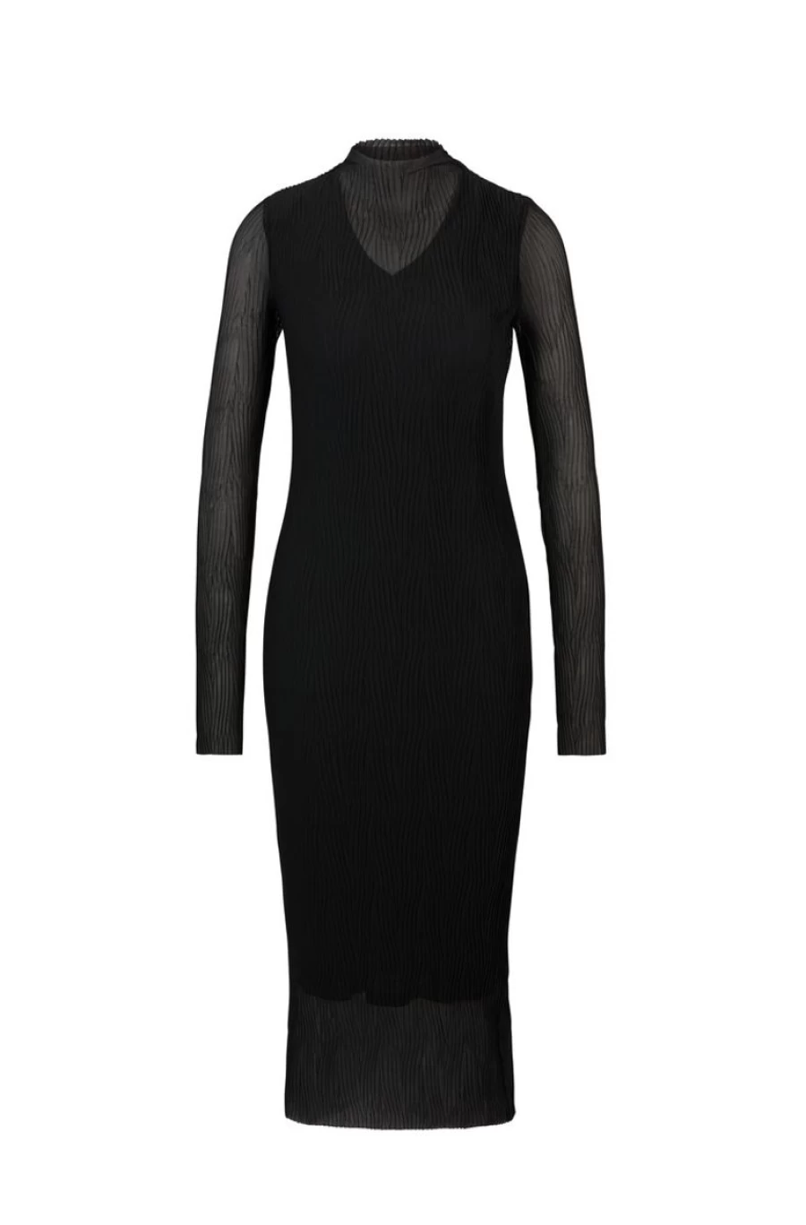"HUGO BOSS Women's Black Plisse Tulle Lined Dress"
