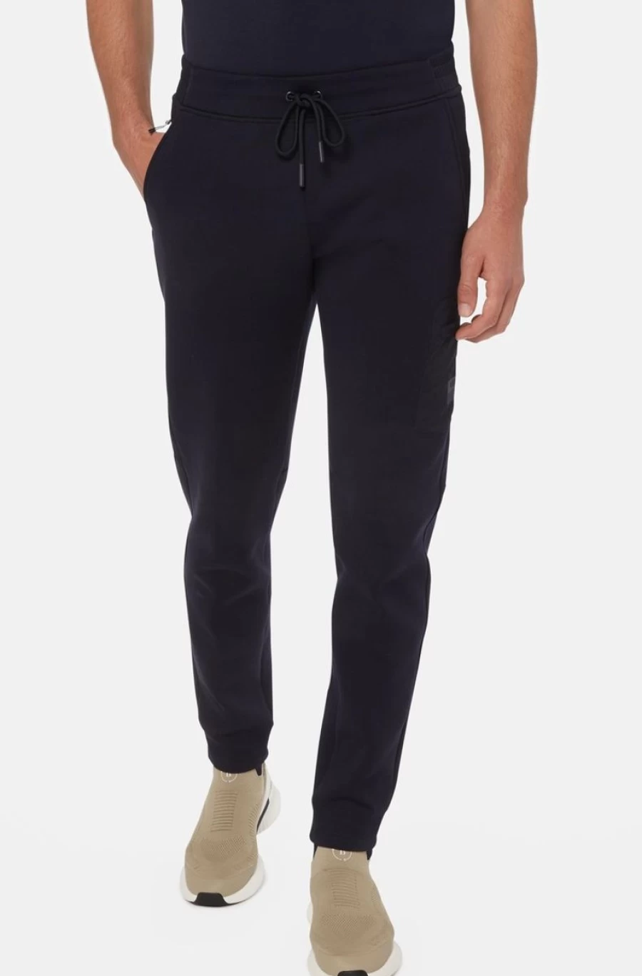 BOGGI MILANO Men's Blue Lightweight Recycled Scuba Trousers