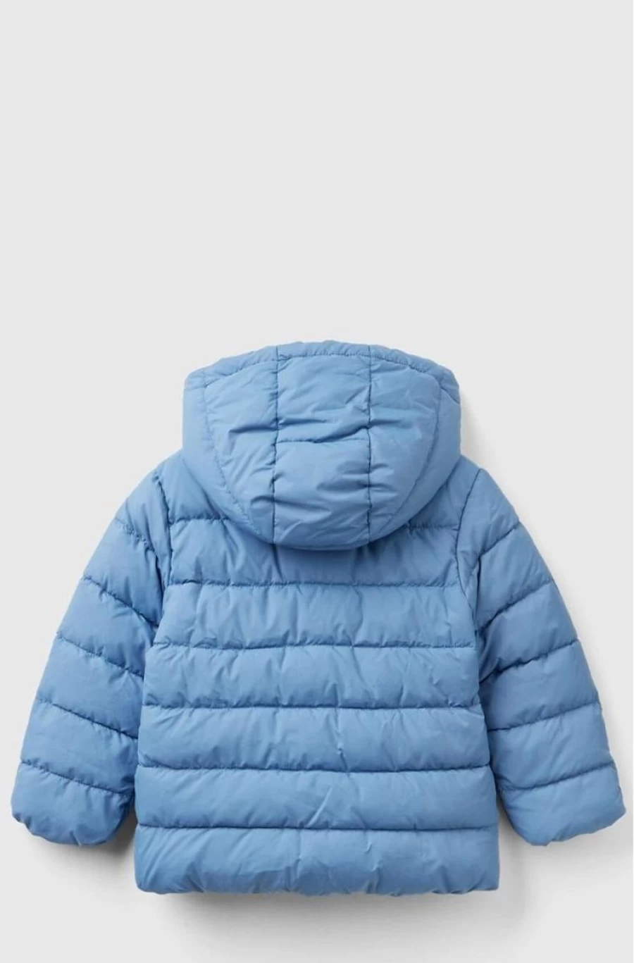 Benetton Boys' Red Hooded Puffer Jacket with Logo - Warm Winter Coat