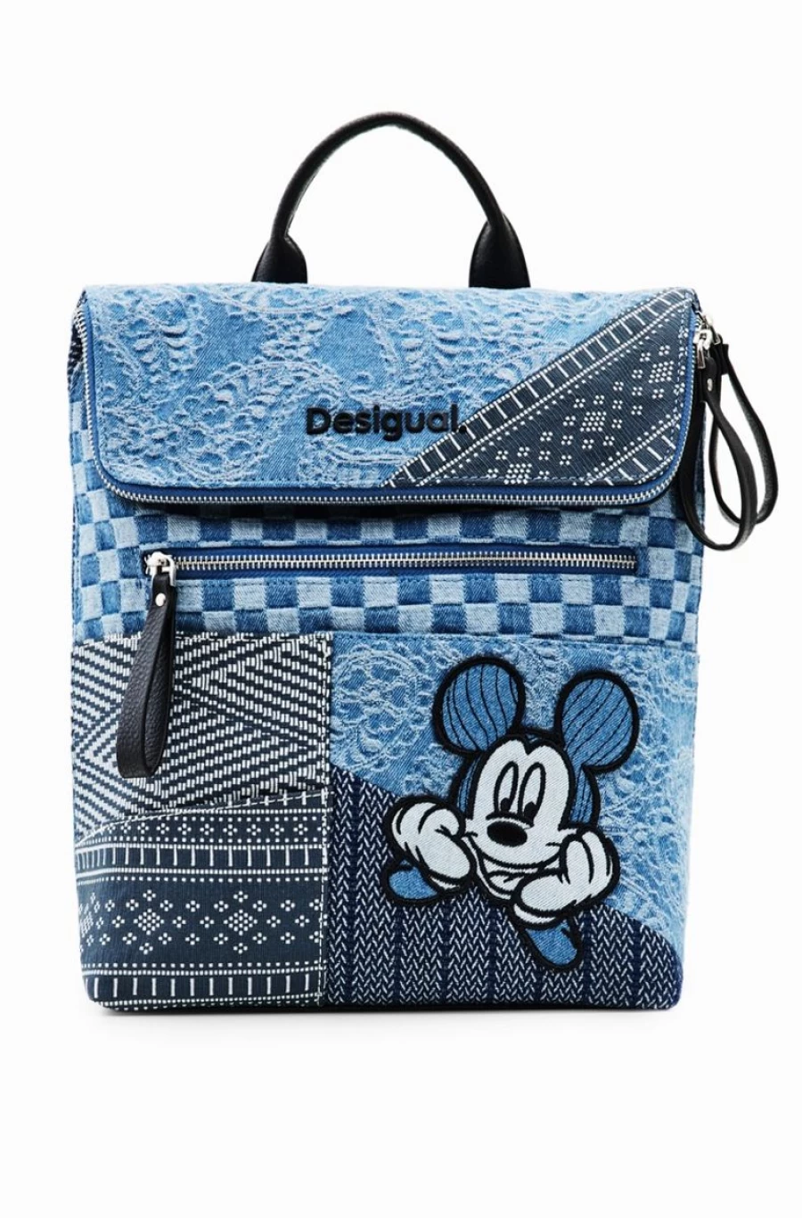 DESIGUAL Women's Denim Mickey Mouse Medium Backpack for Stylish Everyday Use