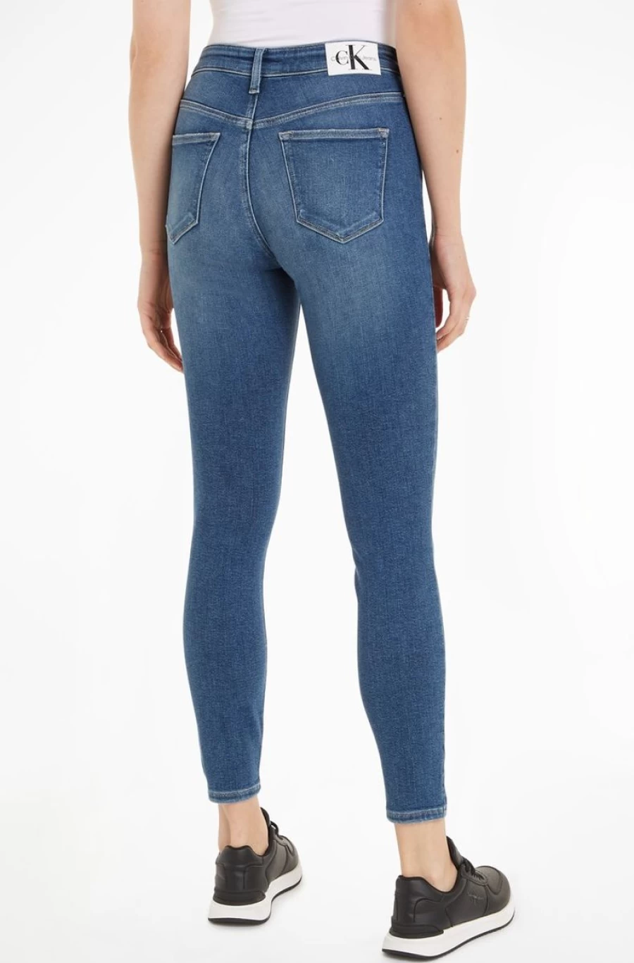 CALVIN KLEIN Women's Blue High Rise Super Skinny Ankle Jeans