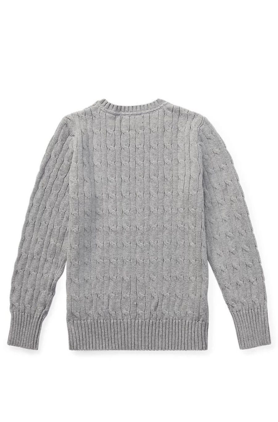 RALPH LAUREN Boys' Cable-Knit Cotton Sweater - Soft Classic Knit Pullover for Kids