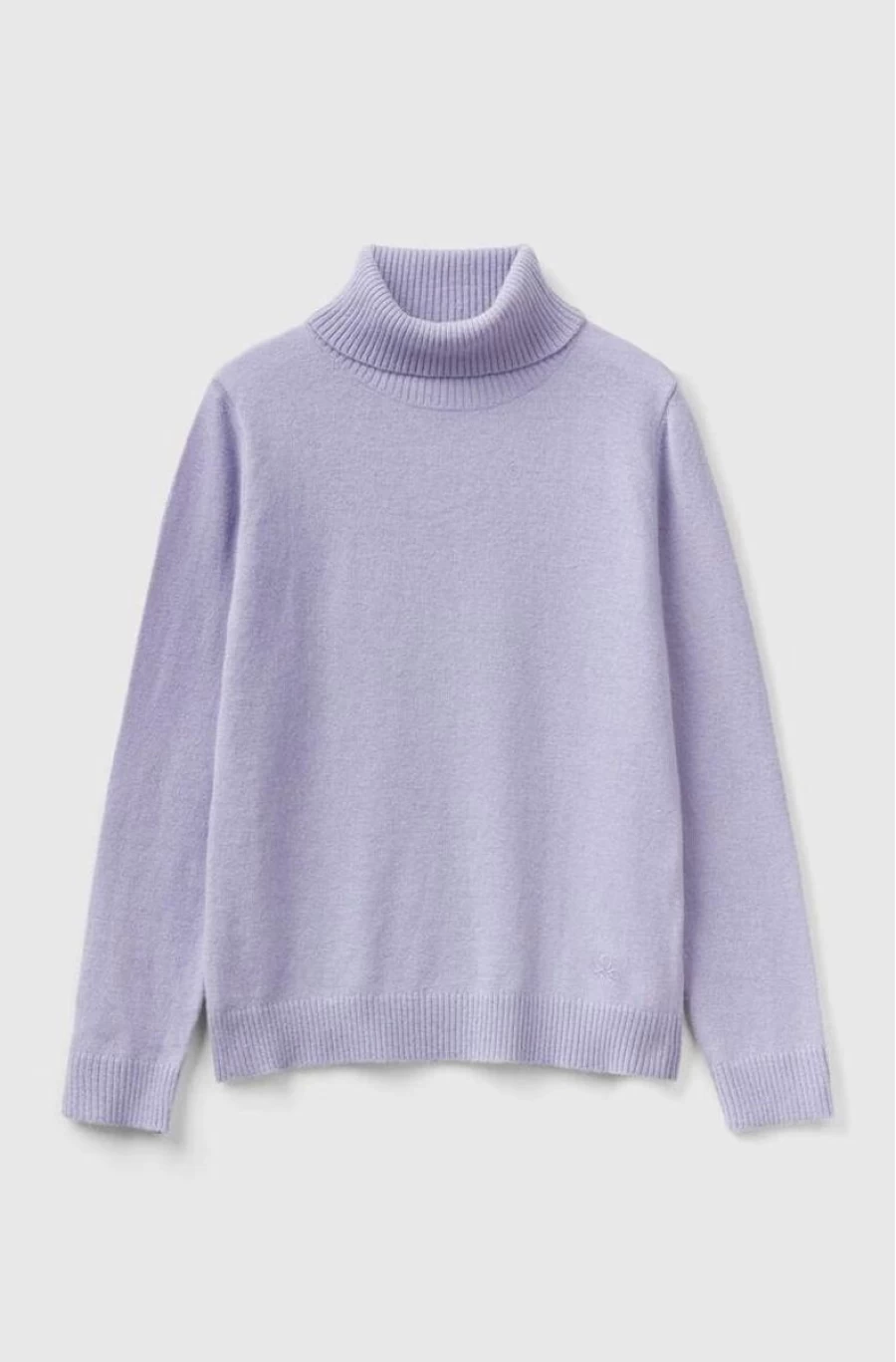 Benetton Girls' Wool Blend Turtleneck Sweater for Warmth & Style