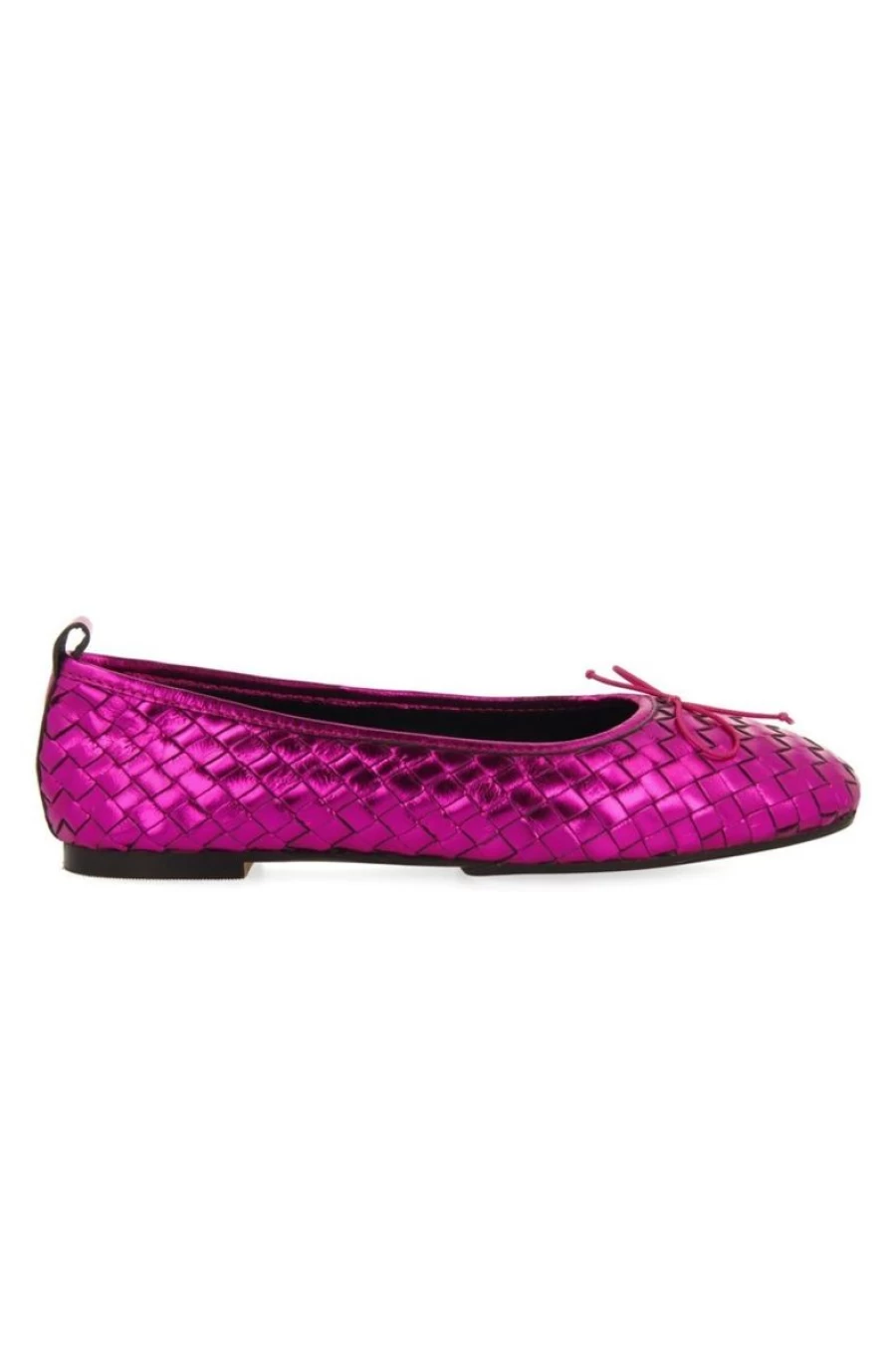 GIOSEPPO Women's Fuchsia Braided Leather Ballerina Flats Tulbing