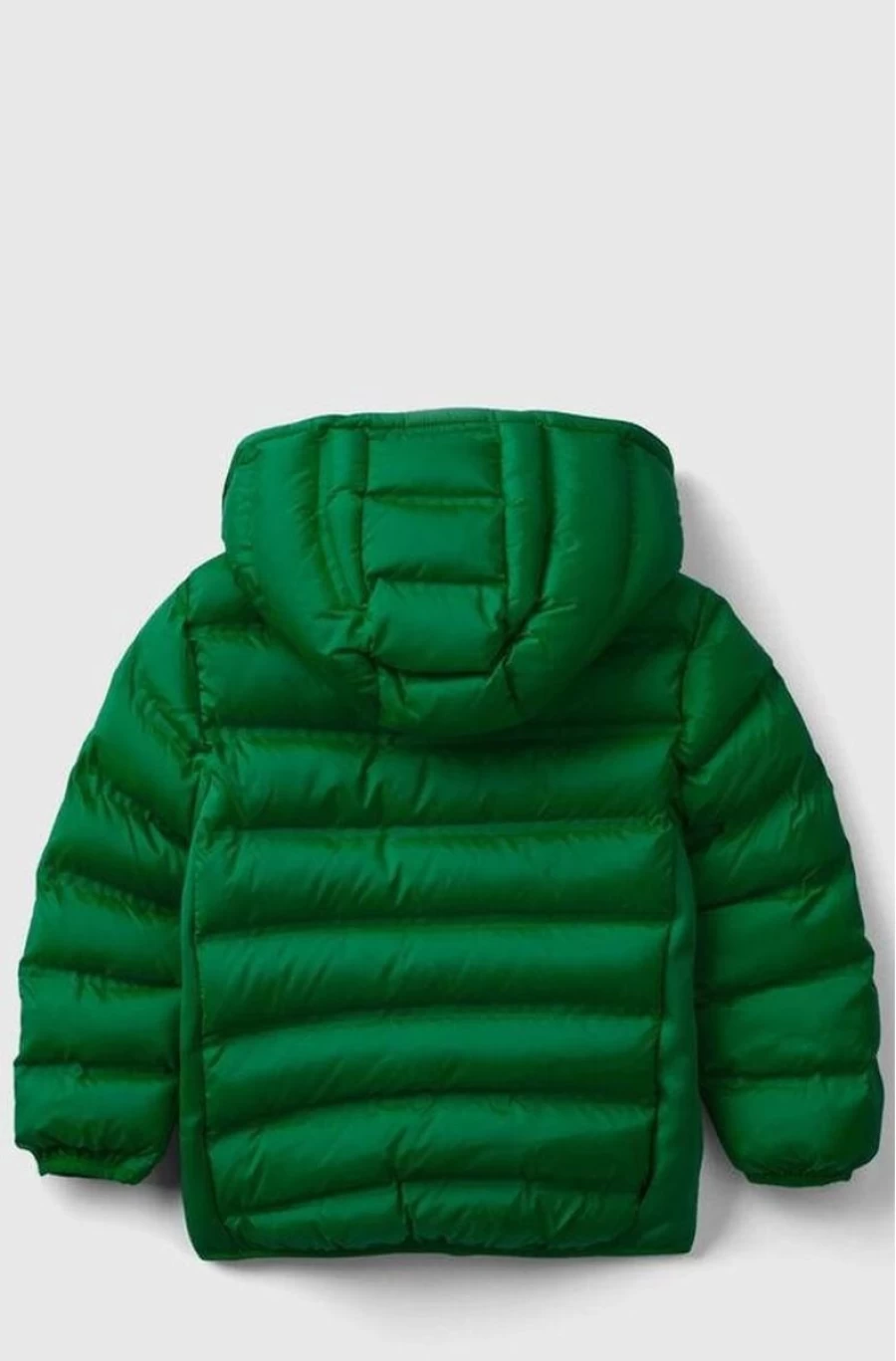 Benetton Boys Green Puffer Jacket with Neoprene Inserts