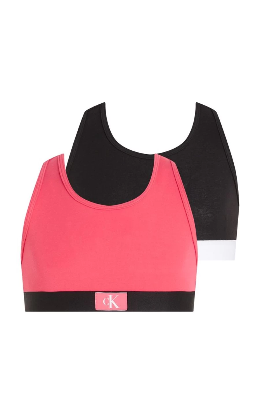 2 Pack Calvin Klein Girls Bralettes - CK Monogram Soft Cotton Comfort Underwear for Teens