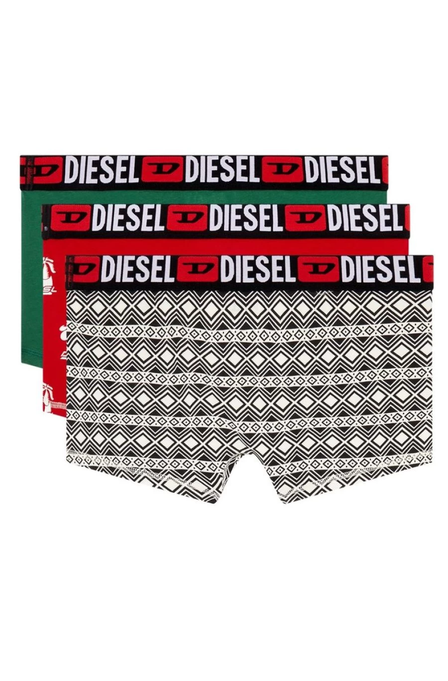 DIESEL Men's 3-Pack Logo Waistband Boxer Briefs - Comfortable Cotton Underwear